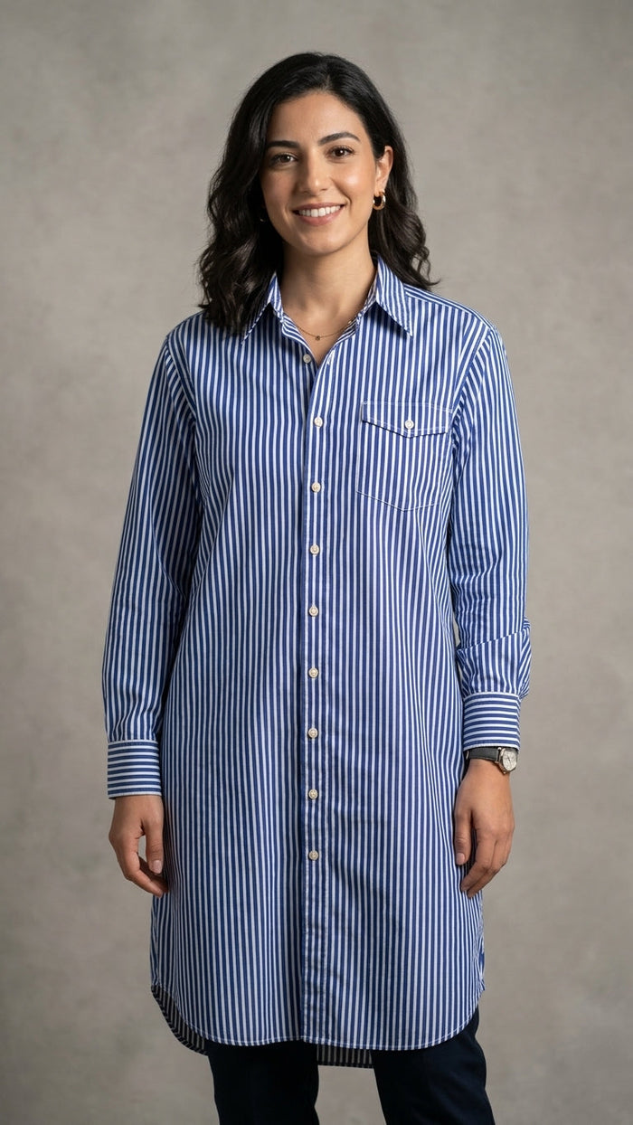 Clearance of Ralph Lauren Dress – Striped Shirt Dress in Blue women