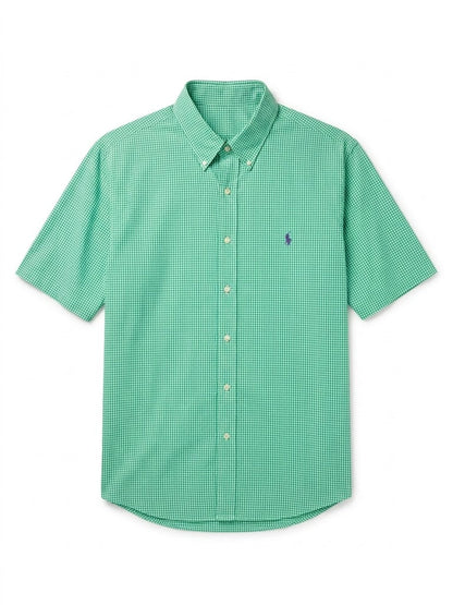 Polo Ralph Lauren Men Classic Fit Button-Down Shirt - White/Green Checkered