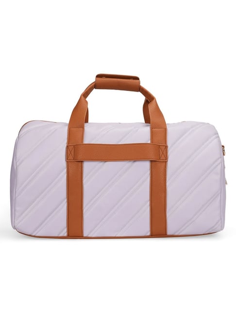 Dkny Lavender Bias Woven Design Medium Soft Sided Duffle Bag