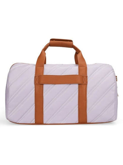 Dkny Lavender Bias Woven Design Medium Soft Sided Duffle Bag