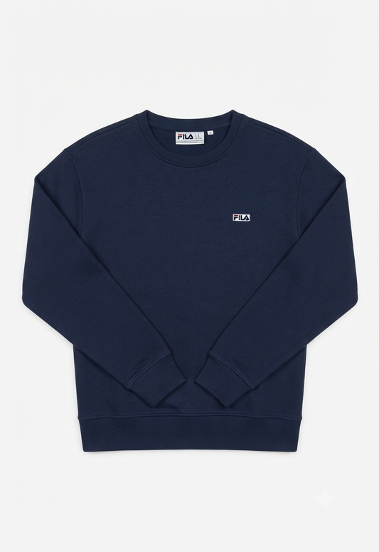 Fila Women's Classic Embroidered Logo Navy Blue Sweatshirt