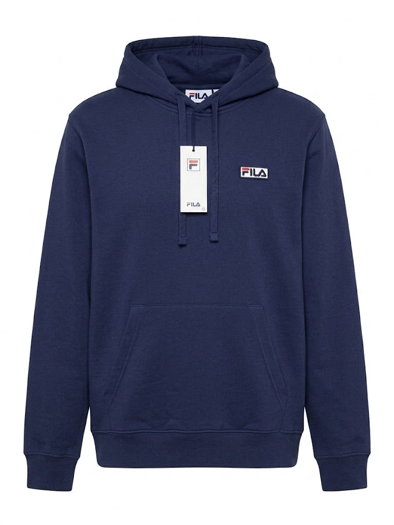 Fila Classic navy blue logo hoodie, front view