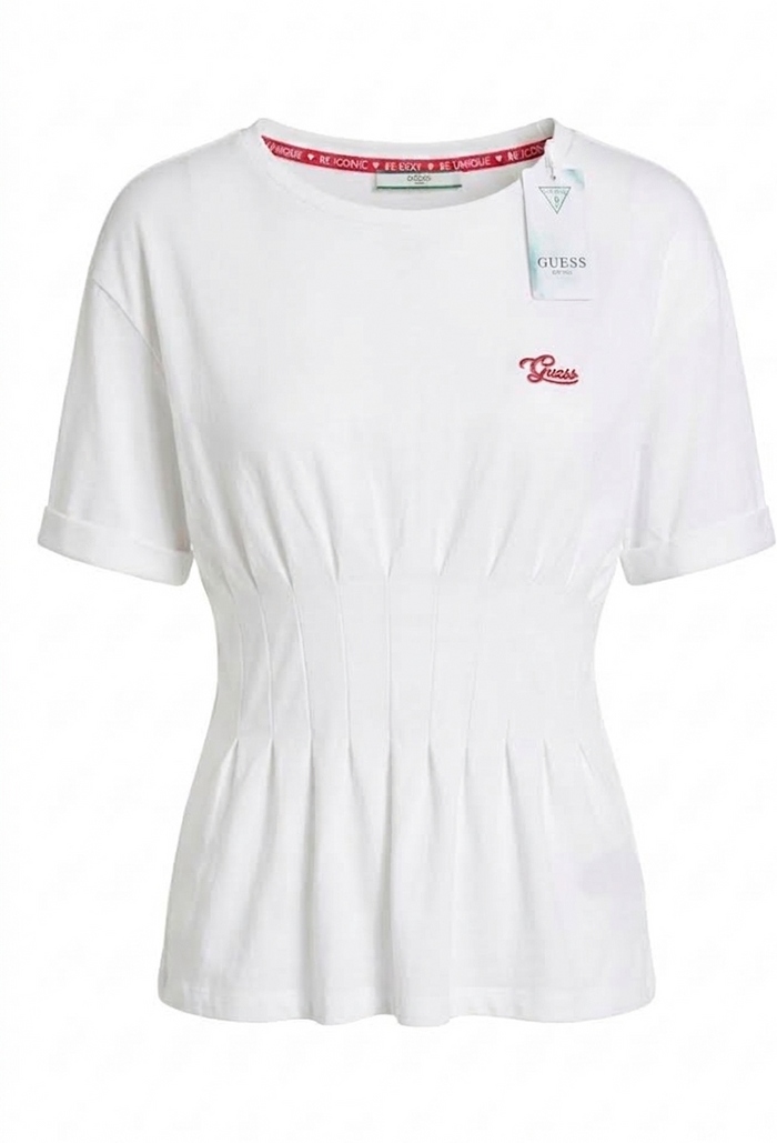 Clearance of Guess Blouse – Elegant Cinched-Waist White Blouse