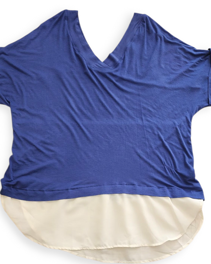 GLITZ Blue And White Women's Top