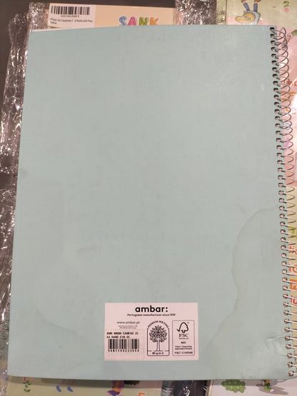 Ambar Moon Flower Sky Blue Notebook