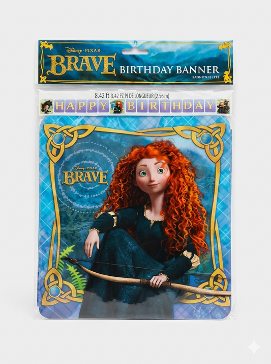 Disney Brave birthday banner in packaging with Merida