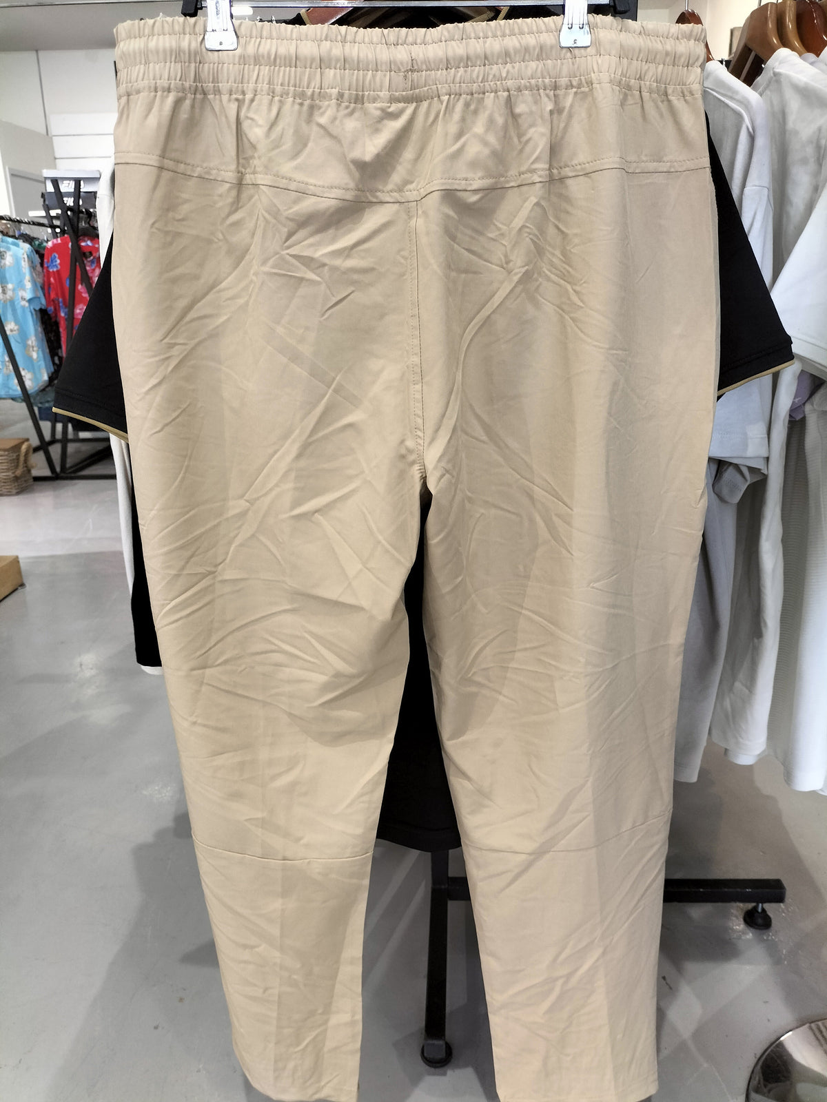 Leg3Nd Men'S Beige Jogger Pants With Black Side Panels