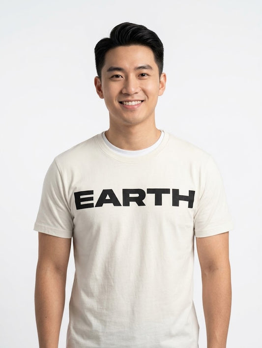 BE STYLE EARTH T-SHIRT warm white shade