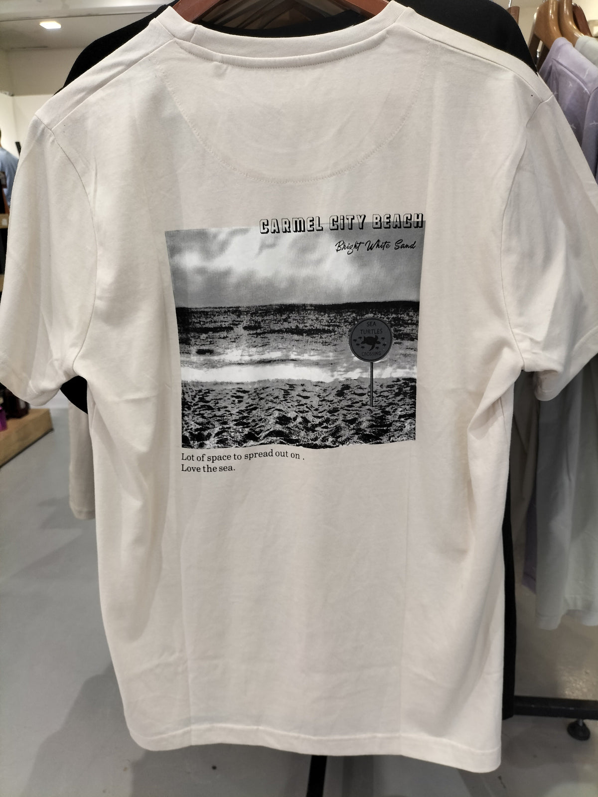 Ricky Singh Denim & Flower Beige Tee - Building a Better World