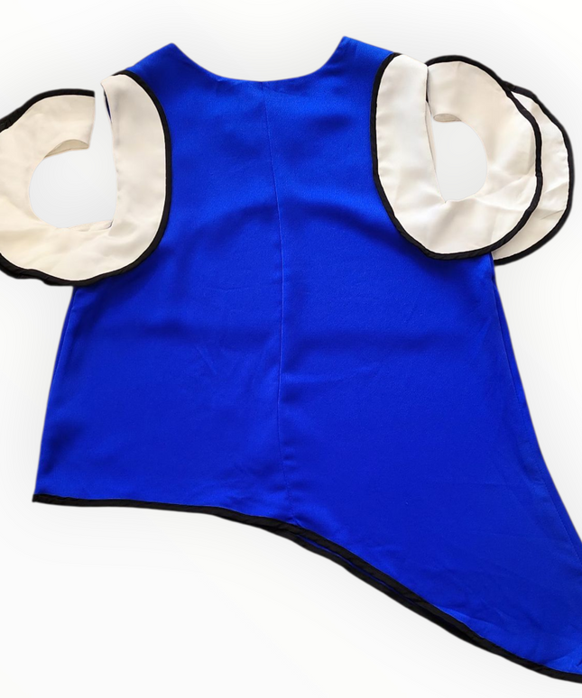 SHE & IN WOMEN'S BLUE AND WHITE TOP