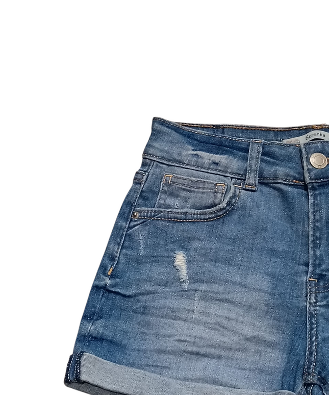 Bershka BSKGIRL DENIM Jeans Shorts Color: Blue