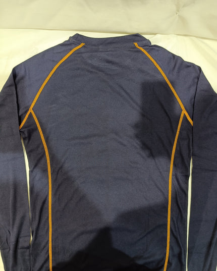OUTERLIMITS Men striped round neck cotton blend navy blue set sport