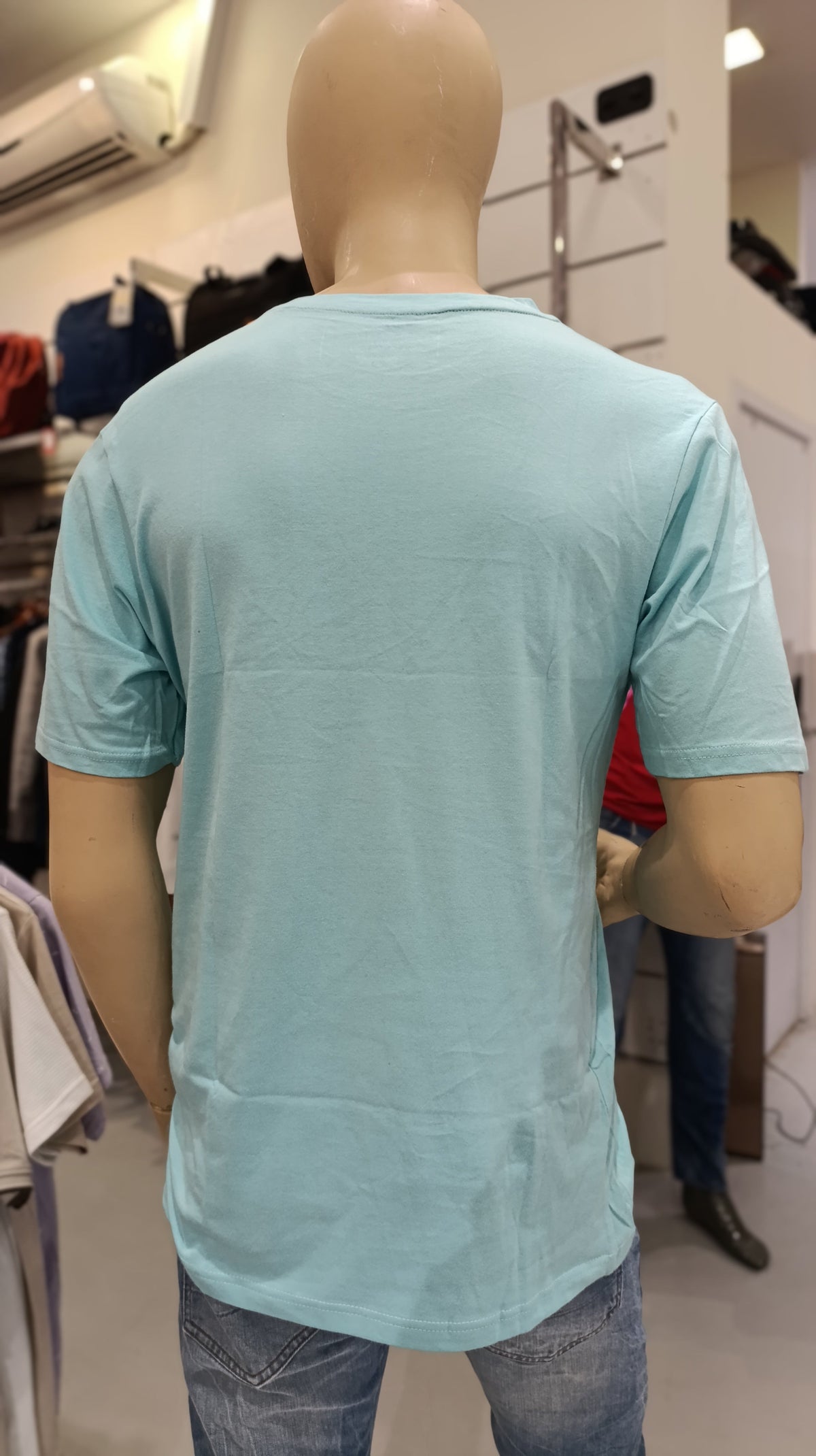Bs Style Men'S Sky Blue "Earth" Graphic Printed T-Shirt