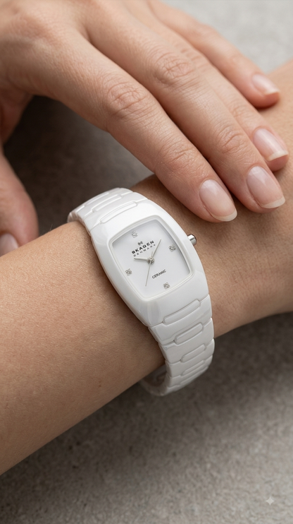 Skagen Women'S White Ceramic Watch