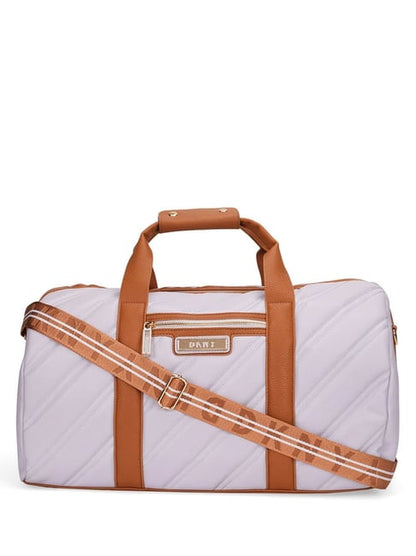 Dkny Lavender Bias Woven Design Medium Soft Sided Duffle Bag