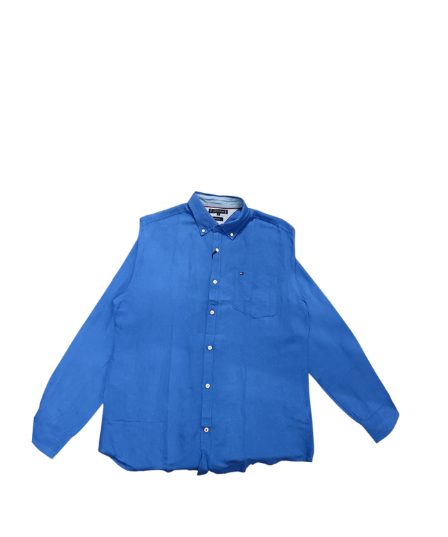 TOMMY HILFIGER CUSTOM FIT BLUE SHIRT