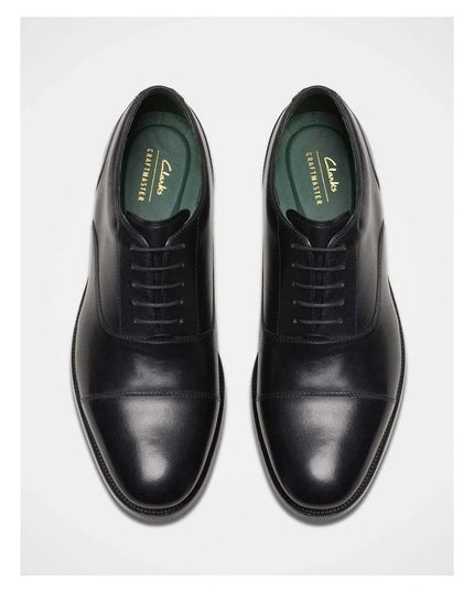 Clarks Wenham Cap II Men’s Dress Shoes – Premium Leather Cap‑Toe Oxfords with All‑Day Comfort