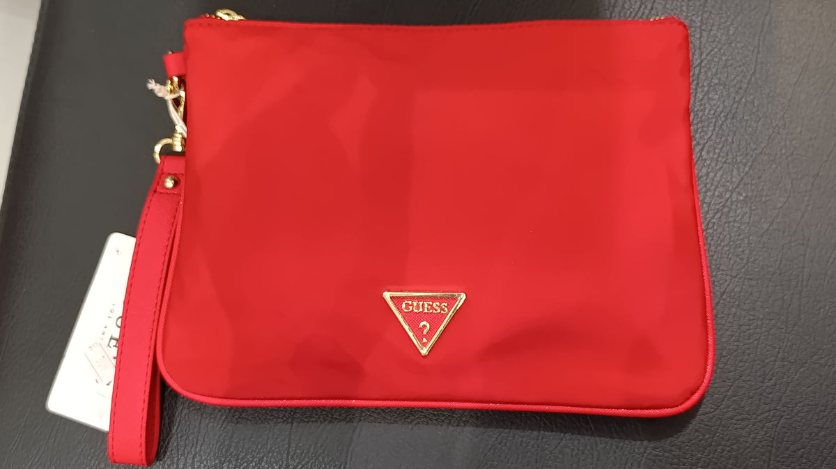Guess Red Nylon Wristlet Clutch