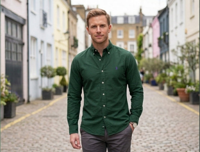 Clearance of Ralph Lauren Shirt – Custom Fit green Oxford Shirt