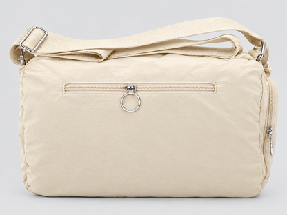 Bagco Cream Crossbody Bag with Front Zipper Pocket & Ring Pull xkbfq4110 soft bag