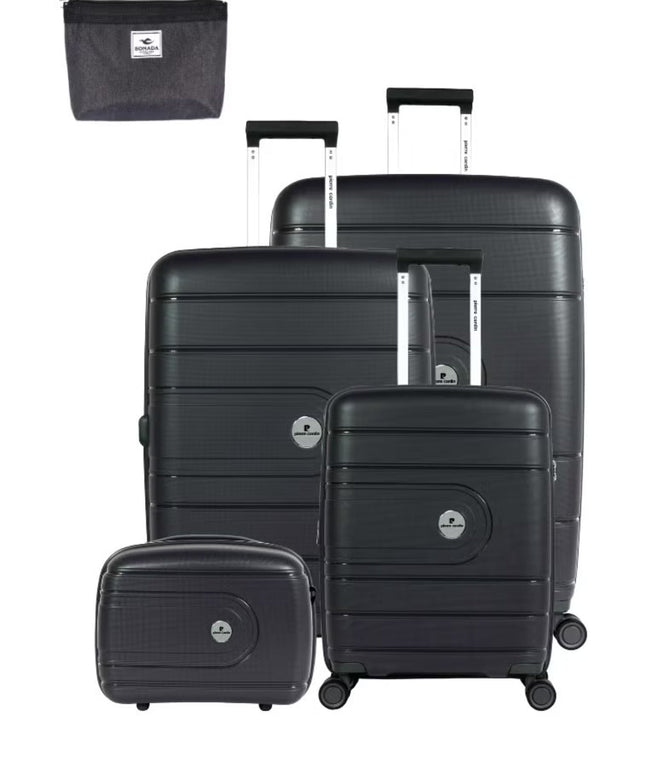Pierre Cardin Hardcase Trolley Set of 4-PC86304 Black