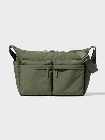 Soft bag Multi Pocket Shoulder Bag  green olive color XKBFQ4824 Unisex