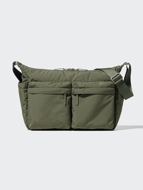 Clearance of Bag – Soft Multi Pocket Shoulder Bag green olive color