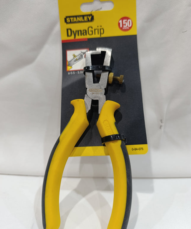 Stanley Black And Yellow Dynagrip Wire Stripper Pliers, 0-84-075