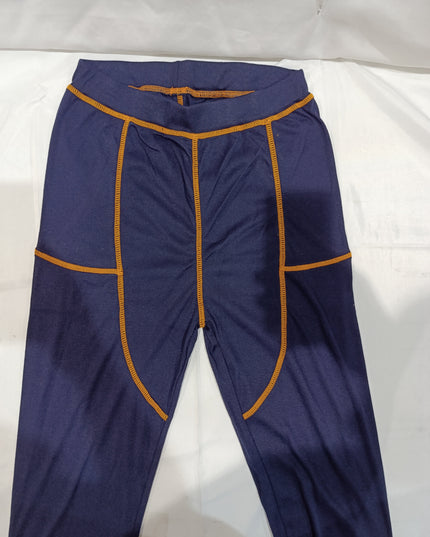 OUTERLIMITS Men striped round neck cotton blend navy blue set sport