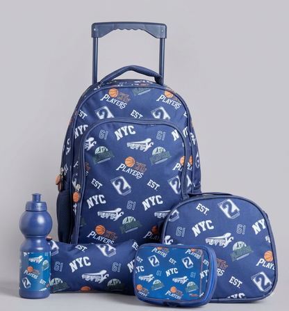 Eazy Kids 18" Trolley School Backpack, 5-Piece Set
