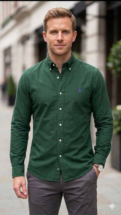 Polo Ralph Lauren Custom Fit Green Oxford Shirt
