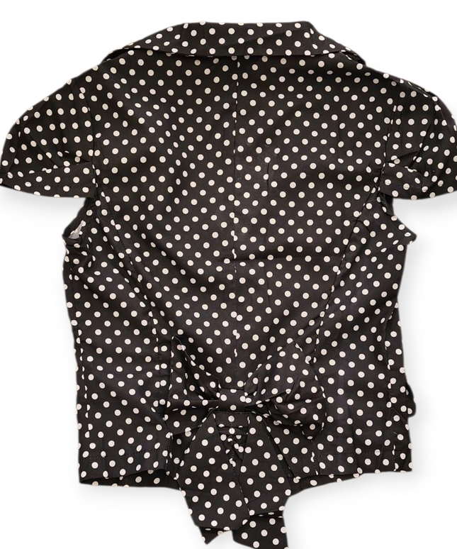 JYGSBANI WOMEN'S BLACK AND WHITE DOTTED TOP