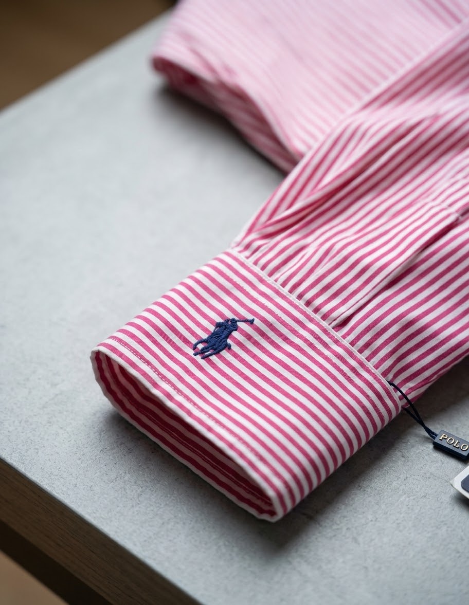 Polo Ralph Lauren Women's Striped Shirt - Pink & White custom fit