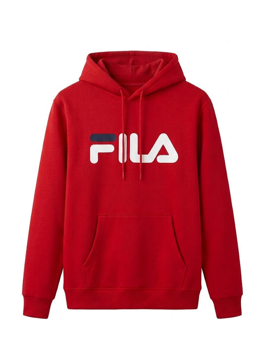 Fila Classic sport red hoodie with large logo, front