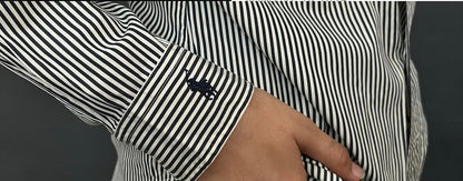 Polo Ralph Lauren Black/White striped women shirt custom fit