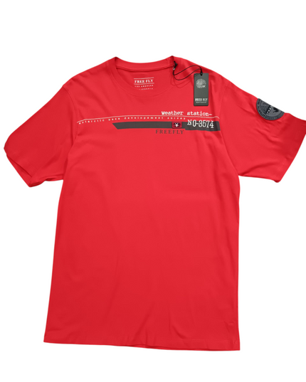 FREE FLY SPORTSWEAR  RED MEN T-SHIRT