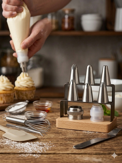 Cooking Master Home Assistant Pastry Bag With Nozzle - 7Pcs