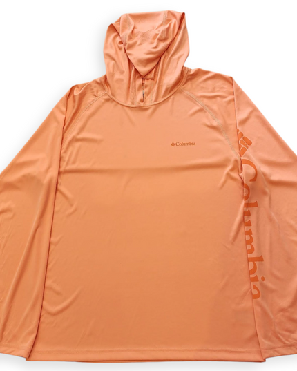 COLUMBIA WOMEN'S OMNI-SHADE PEACH FULL SLEEVE SWEATER WITH HOOD