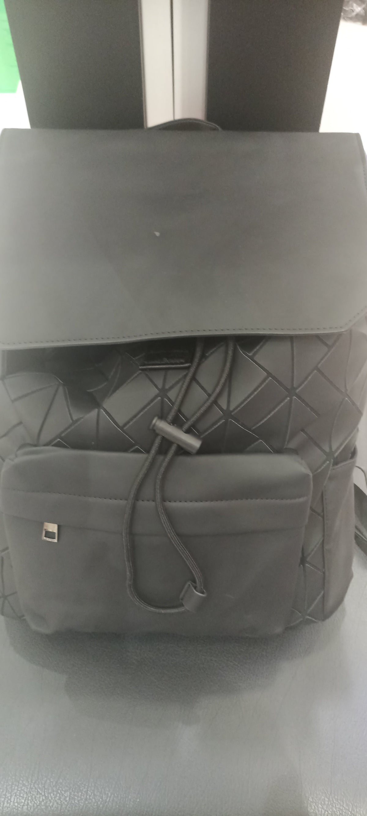 Black Geometric Backpack