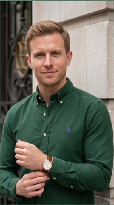 Polo Ralph Lauren Custom Fit Green Oxford Shirt