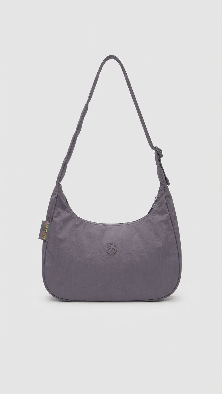 Bagco dark grey waterproof soft shoulder bag with braided strap