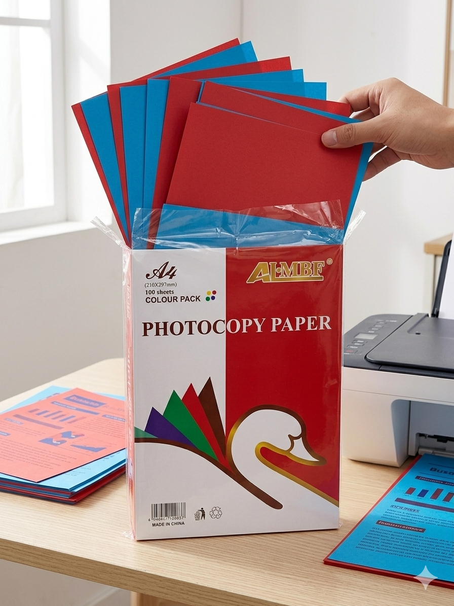 Photocopy Paper Color 5 Colour Pack - 100 Sheets (210X297Mm)