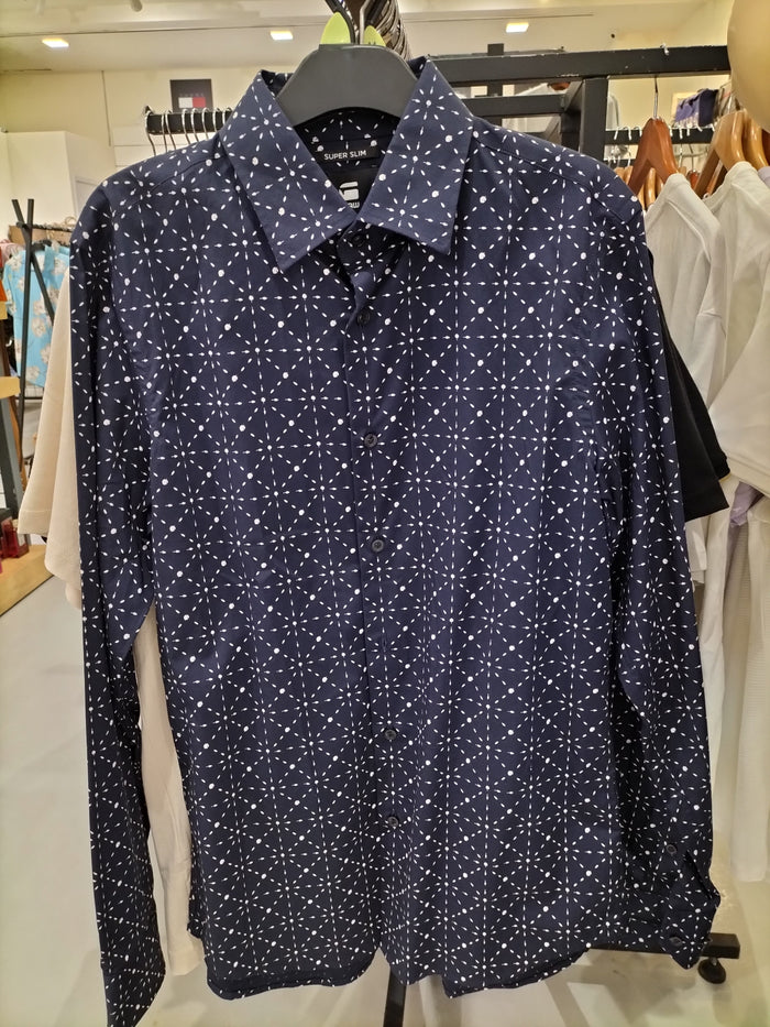 Clearance of G-Star RAW Shirt – Atton Str Poplin Leaf Check - Core