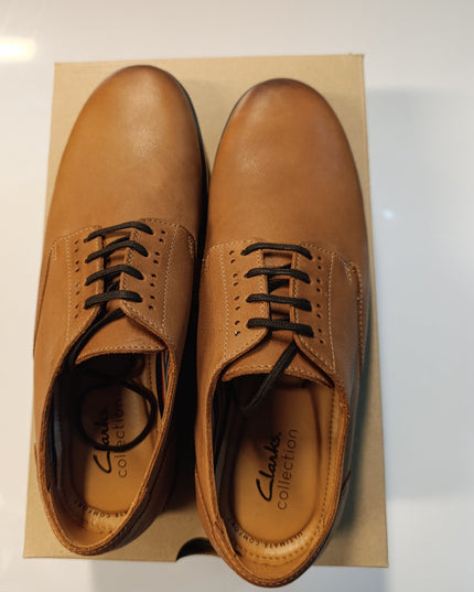 clarks shoes man's Glaston walk dark tan / 2025080008