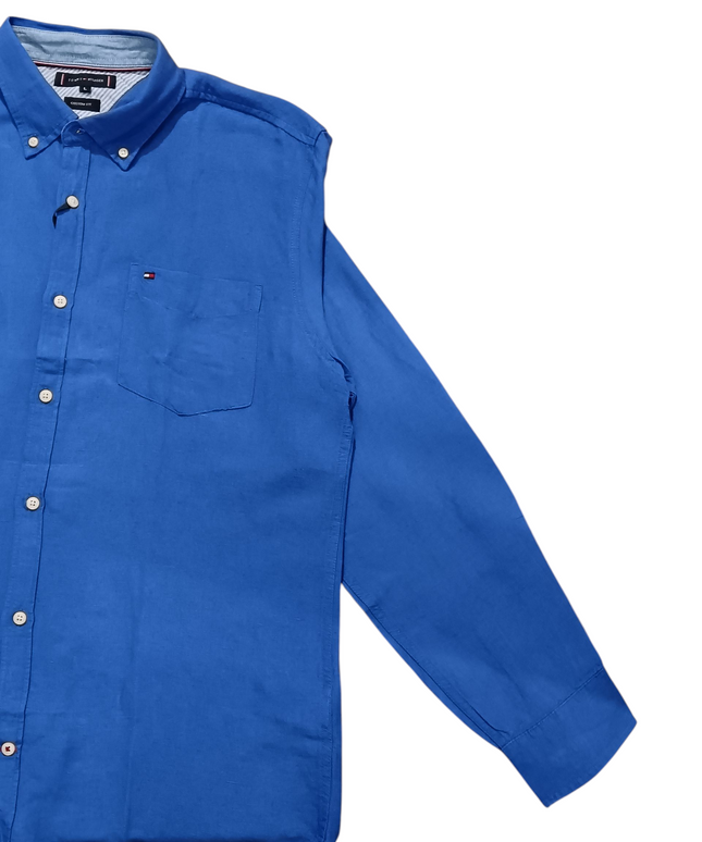 TOMMY HILFIGER CUSTOM FIT BLUE SHIRT