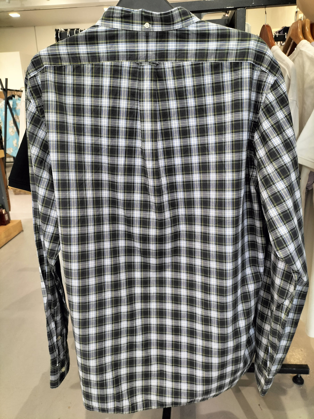 Ralph Lauren Men'S Black & White Plaid Long-Sleeve Shirt