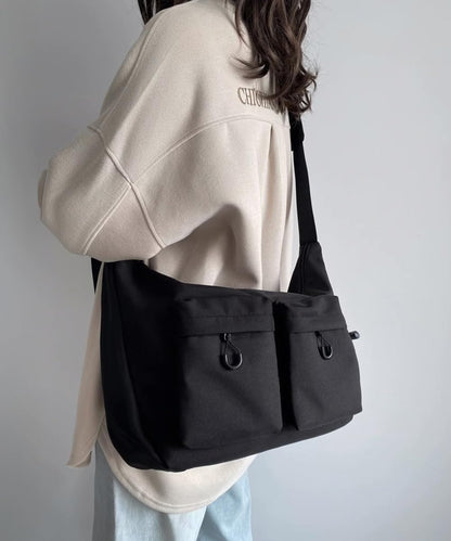 Large Nylon soft Bag black with Multiple Pockets and Adjustable Strap Fashion Shoulder PursCrossbody Bags Casual Travel Crossbody Bag Unisex xkbfq4117