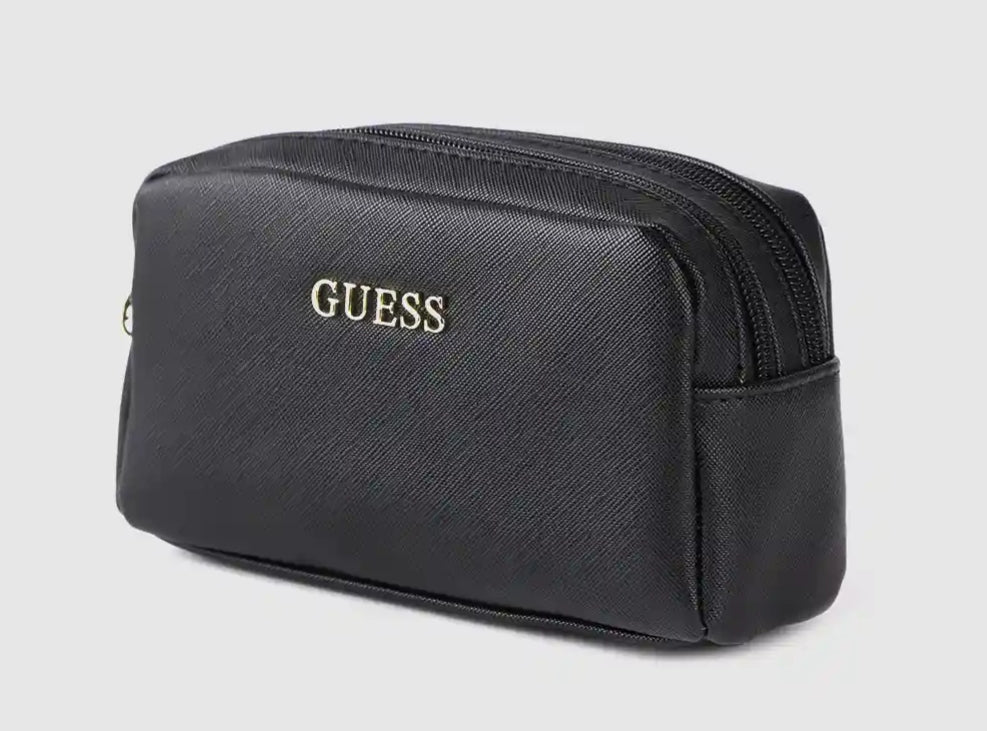Guess Vanille Double Zip Black Cosmetic Bag - Pwrianp0173 - Bla