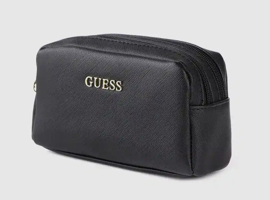Guess Vanille Double Zip Black Cosmetic Bag - Pwrianp0173 - Bla