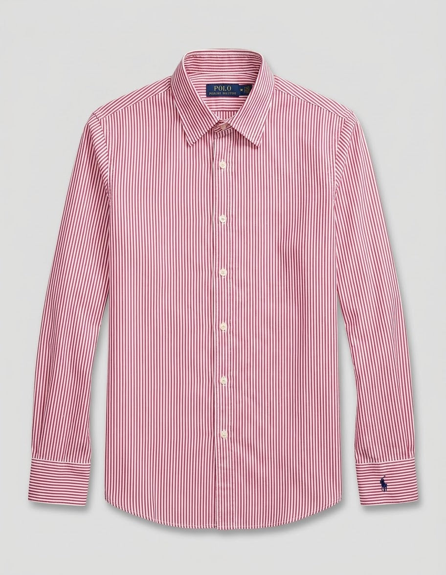 Polo Ralph Lauren Women's Striped Shirt - Pink & White custom fit